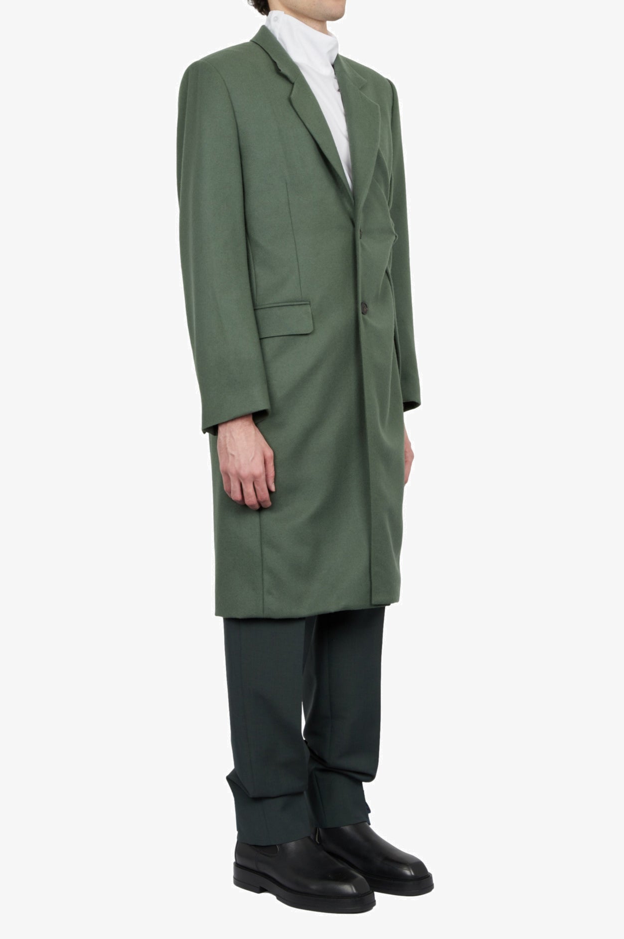 Wool Kombu Green Clay Knot Coat
