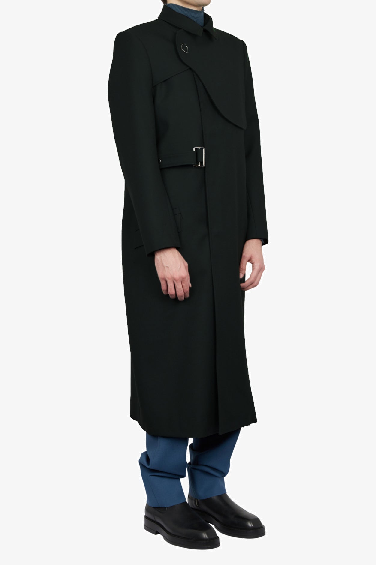 Wool Mohair Black Drop Coat