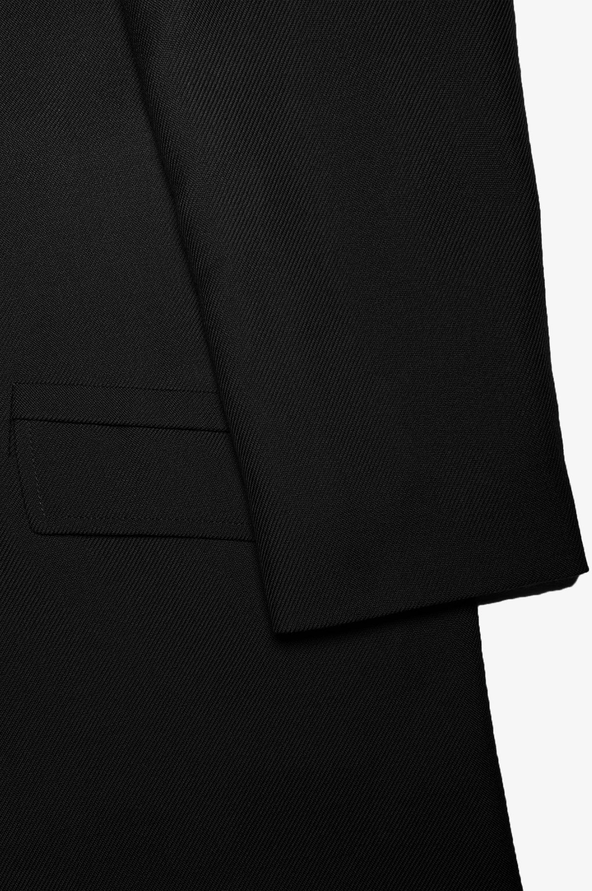 Wool Mohair Black Drop Coat