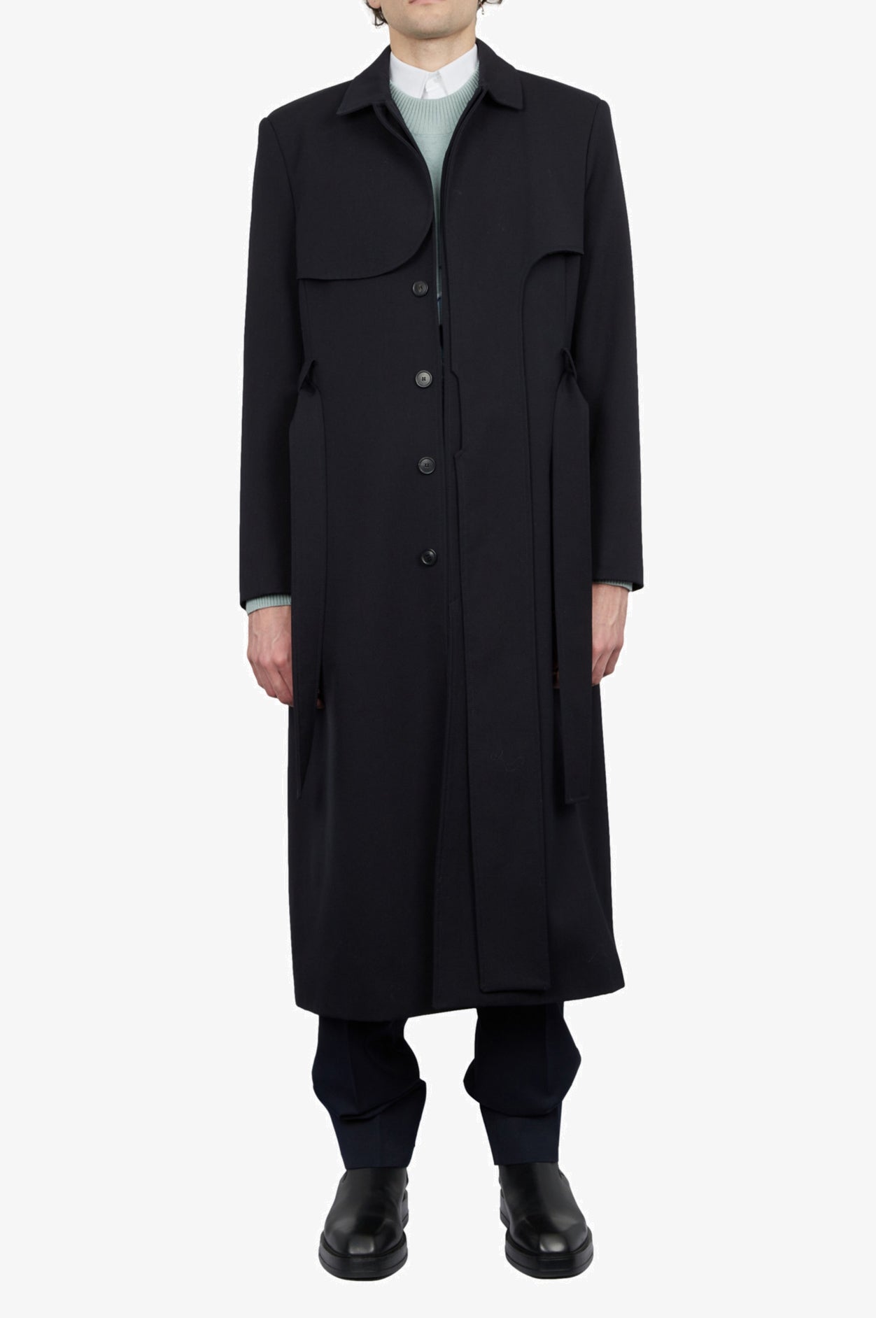 Trench bleu night shadow en laine