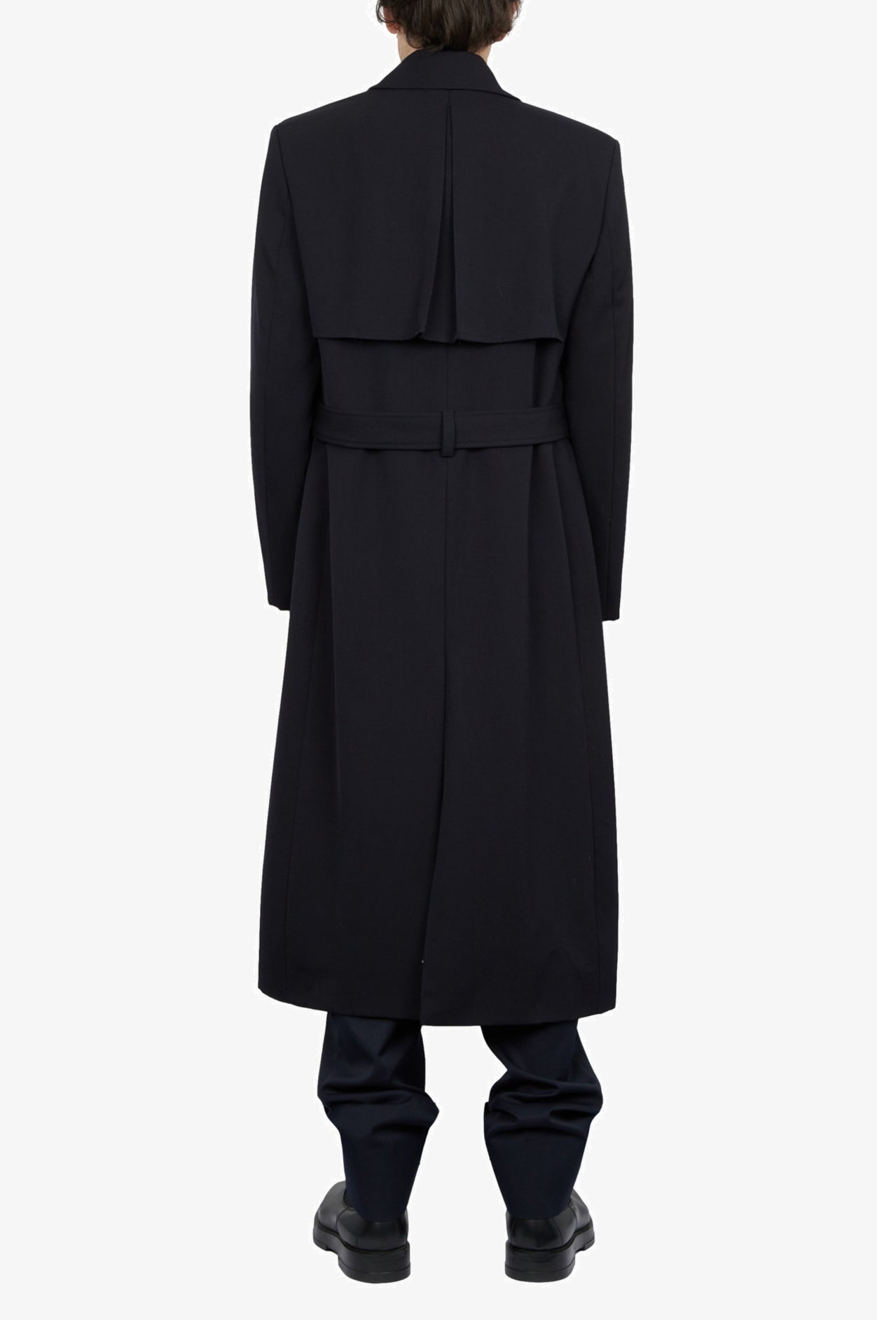 Trench bleu night shadow en laine