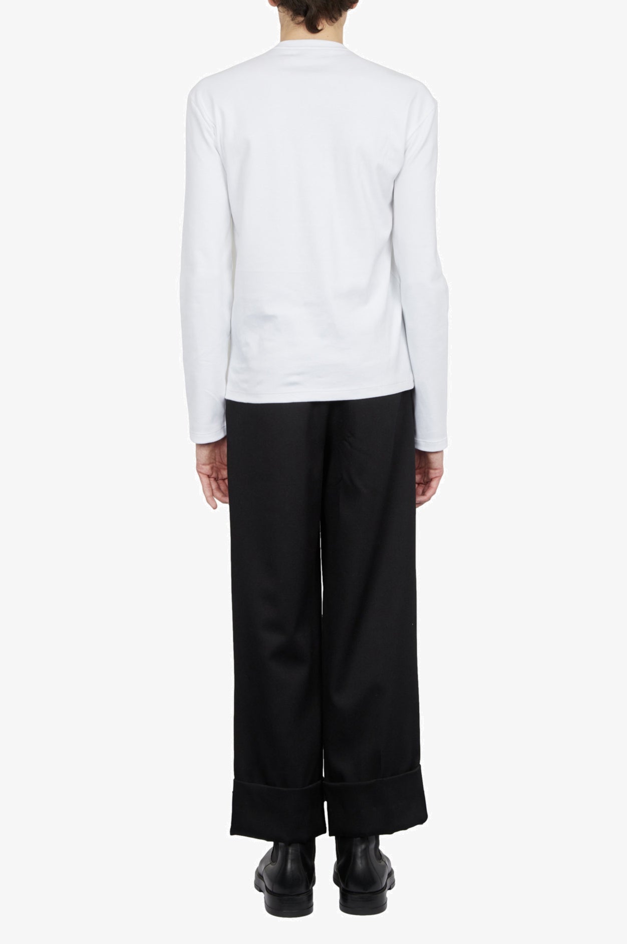 Pantalon ajusté avec ourlet retourné en laine