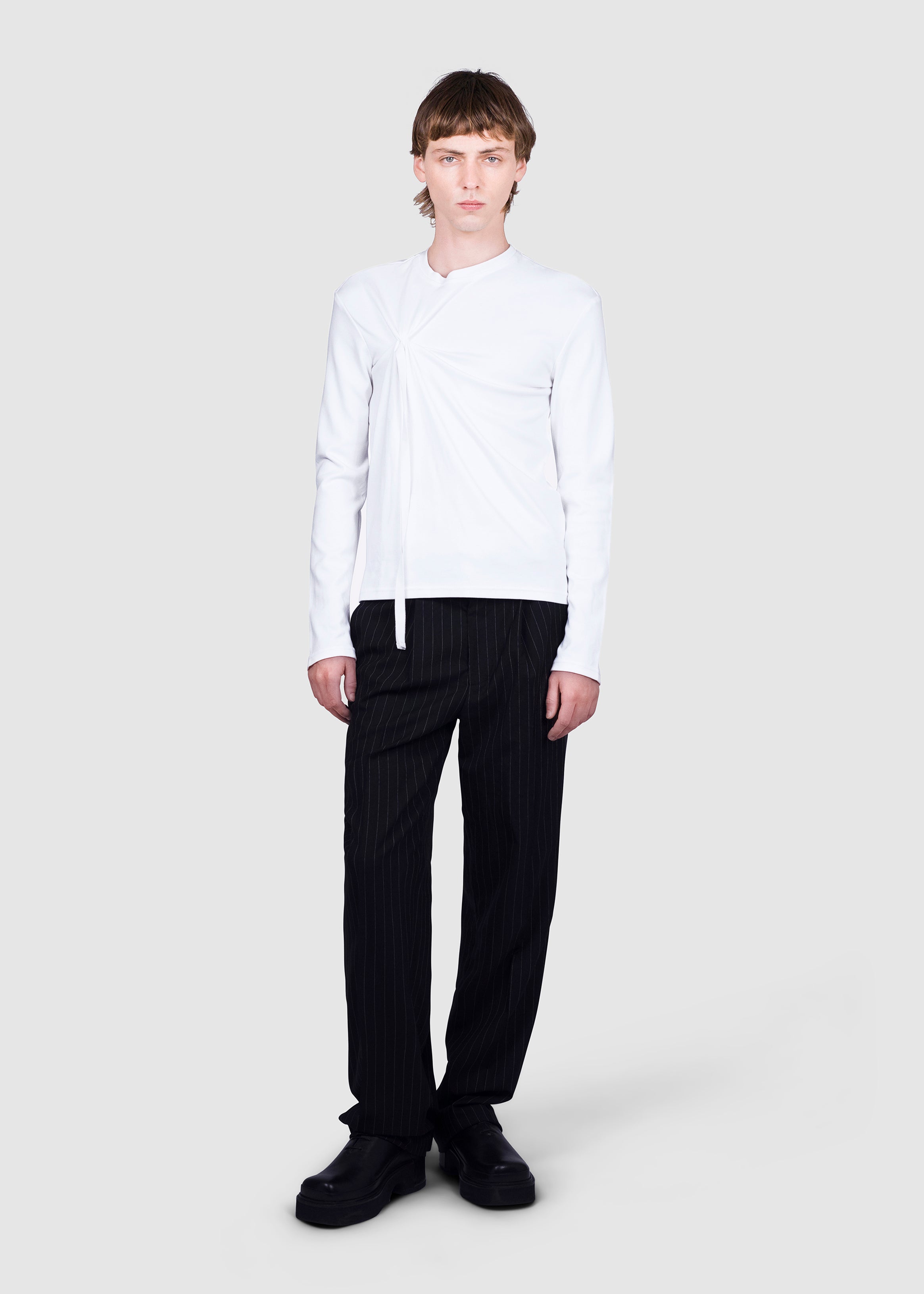 Long Sleeve Knot grosgrain T-shirt