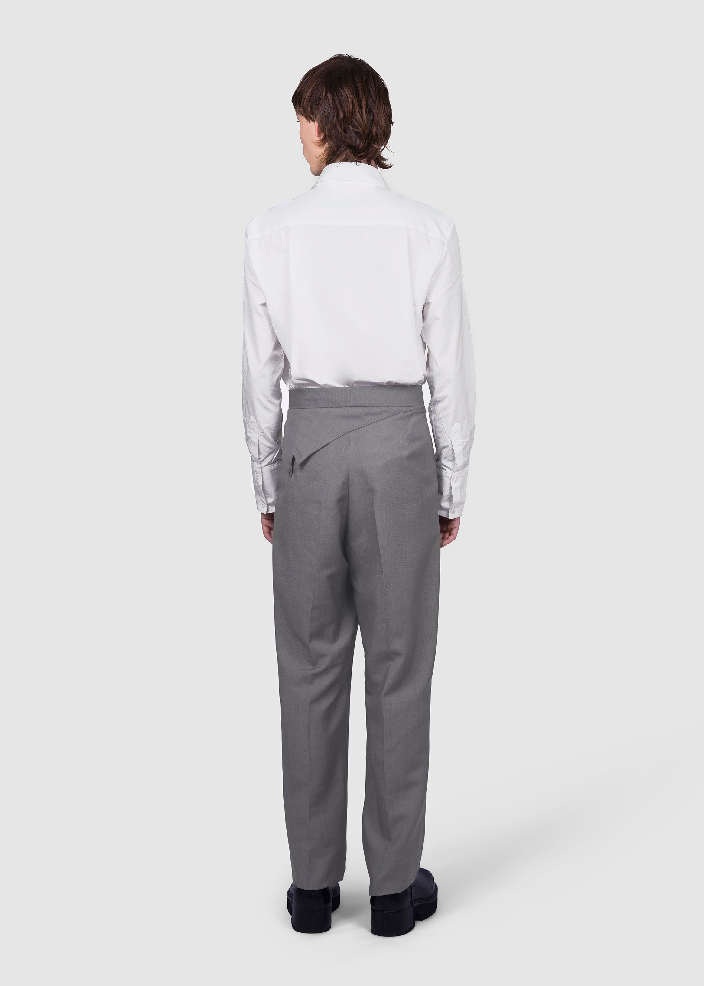 Asymmetric Tailored Wool Trousers