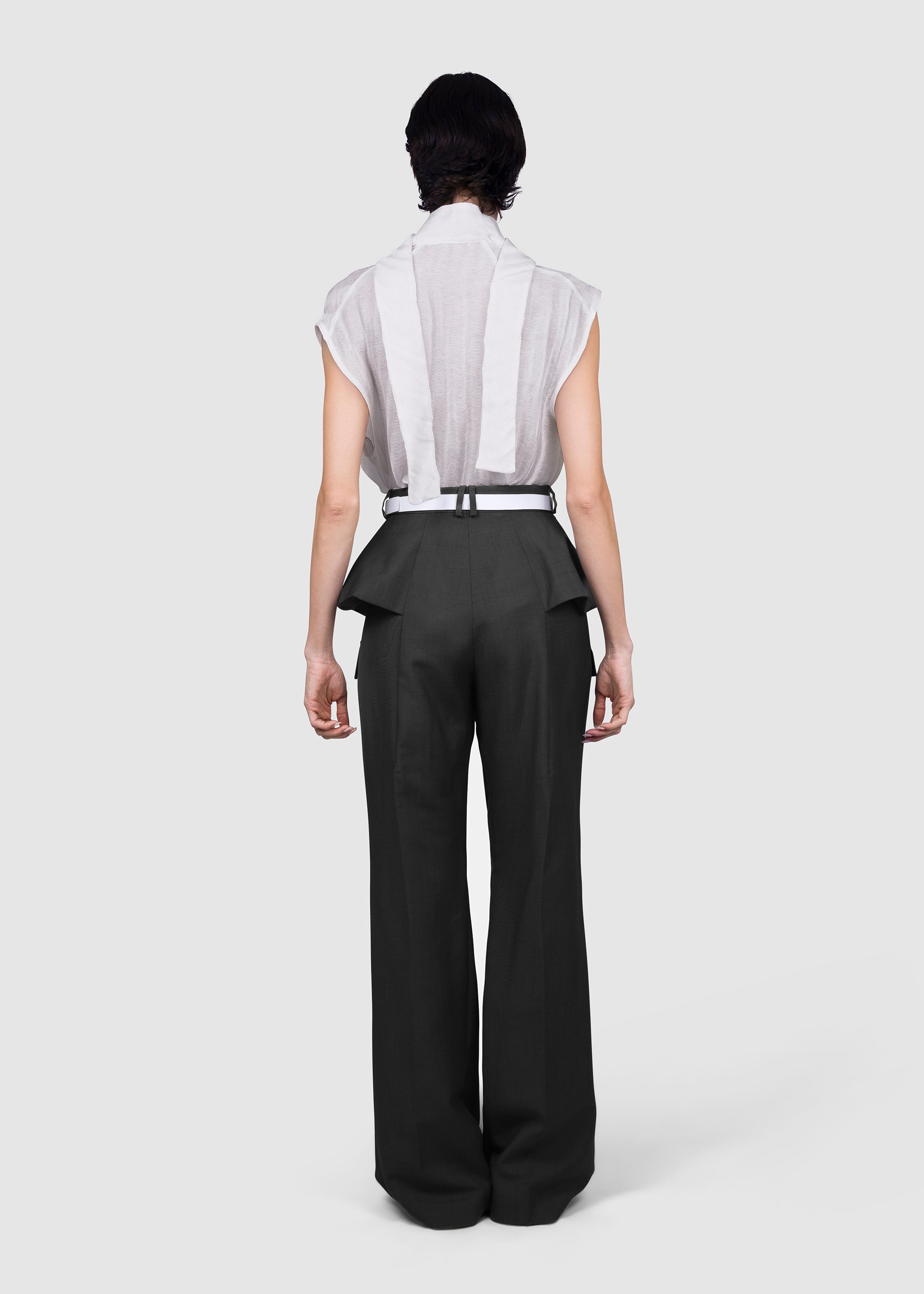 Structured Peplum Cargo Trousers