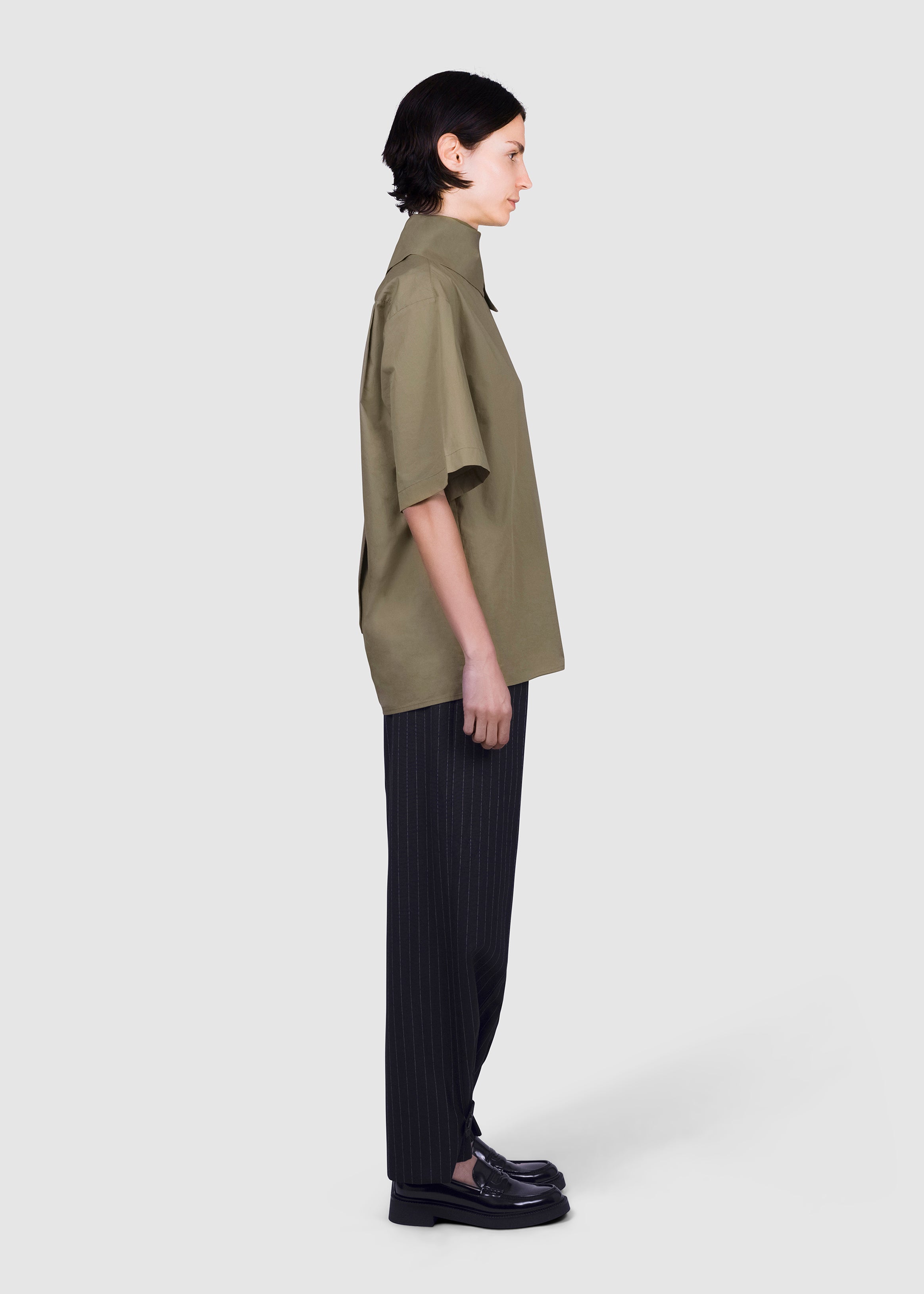 Wrapped tailored collar shirt