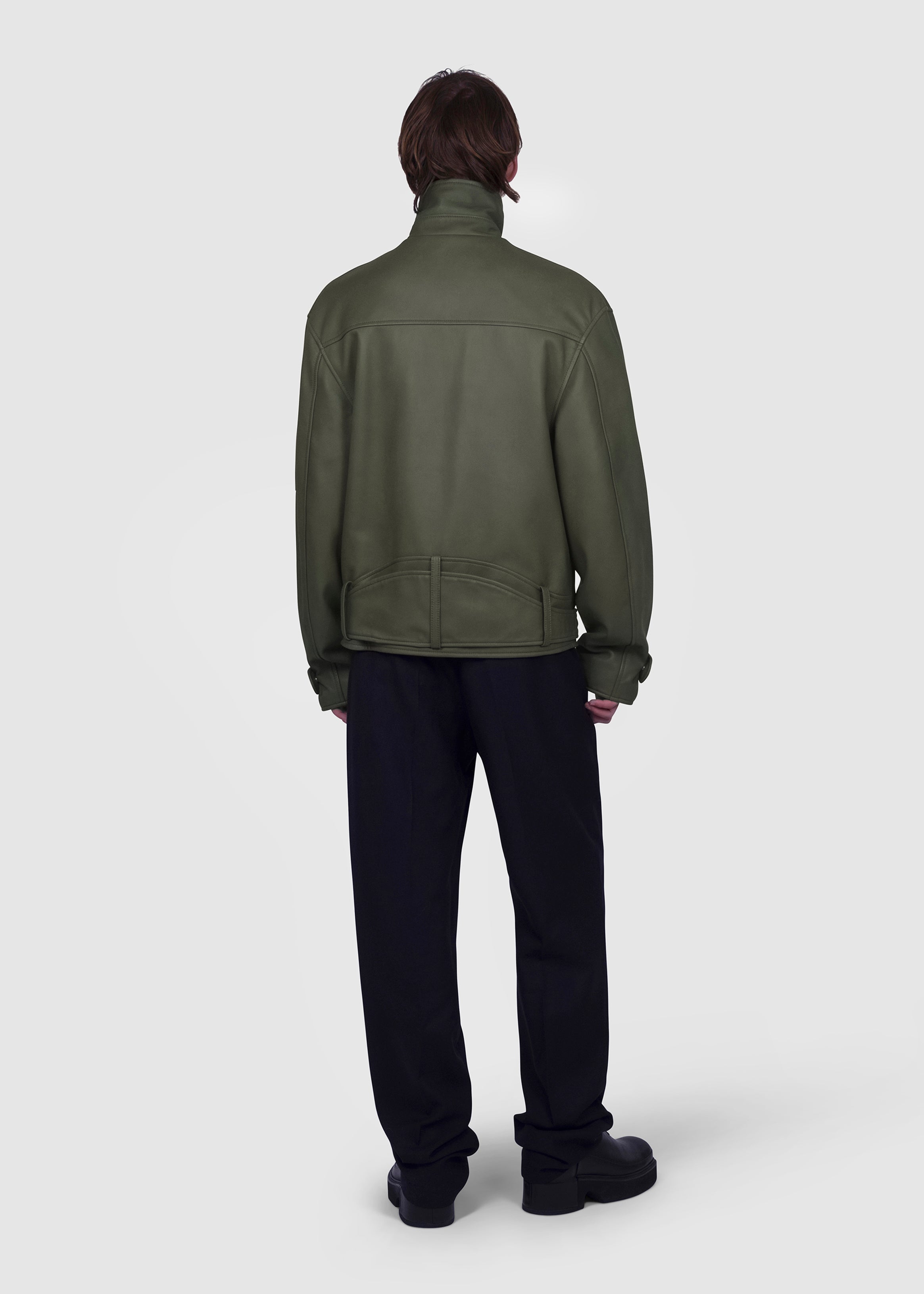 Dark olive Leather Jacket