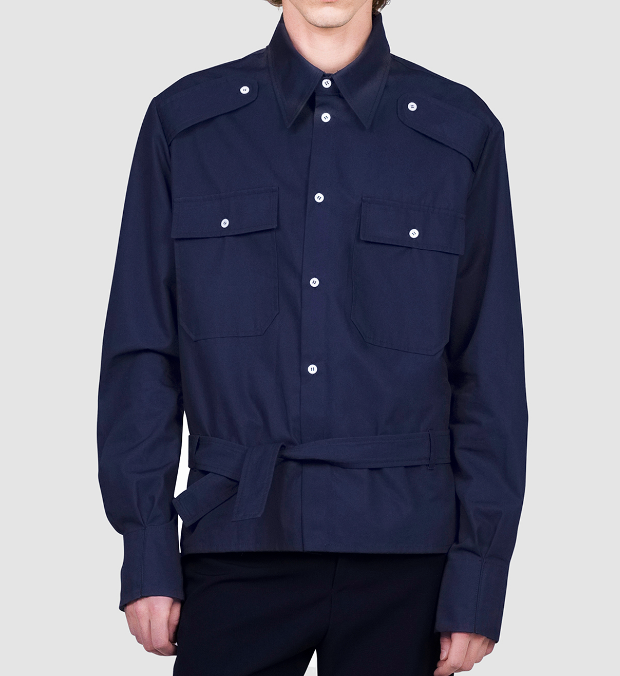 Belted Safari Overshirt Navy — Archive