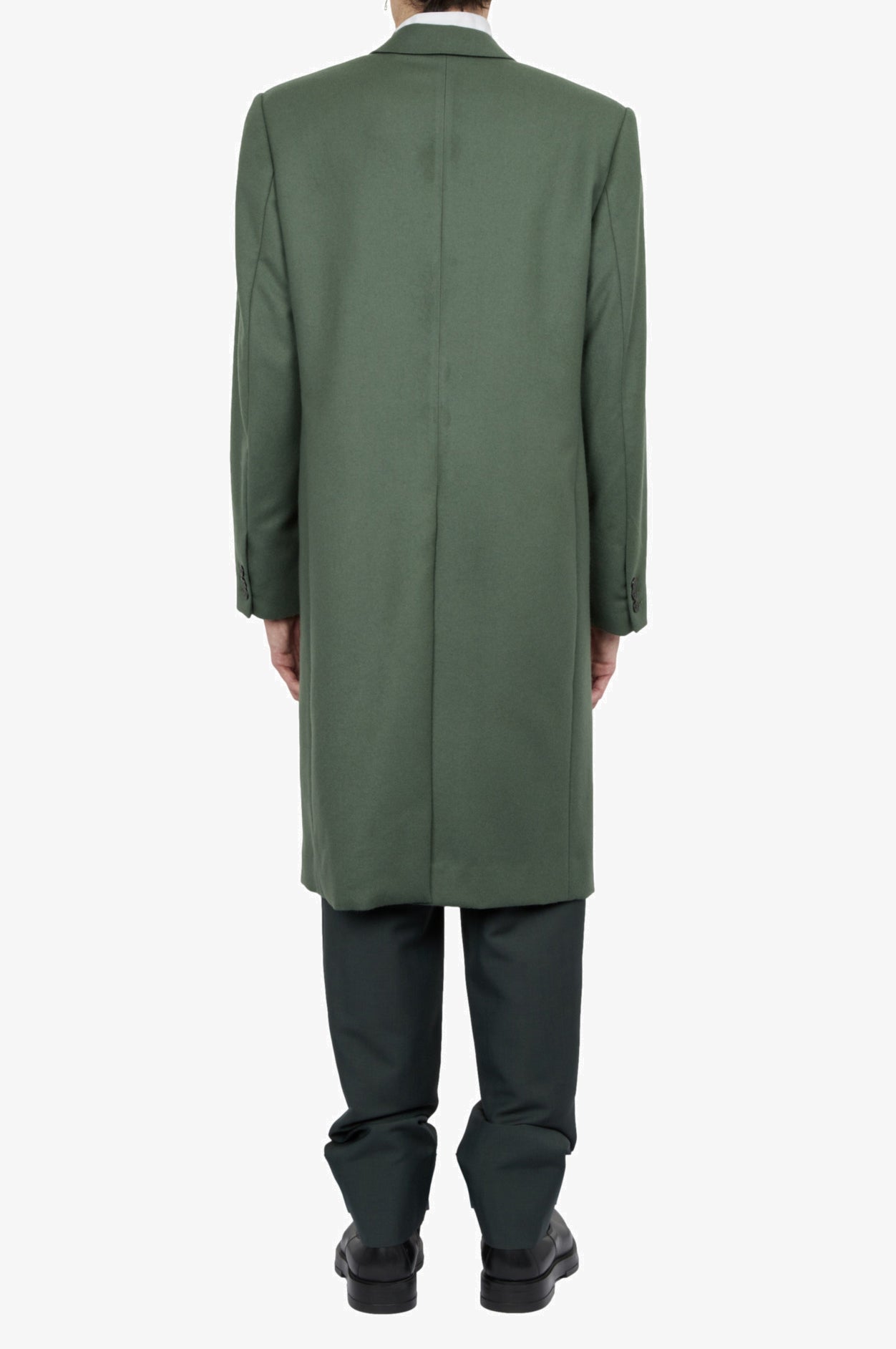 Manteau à noeud vert argile en laine
