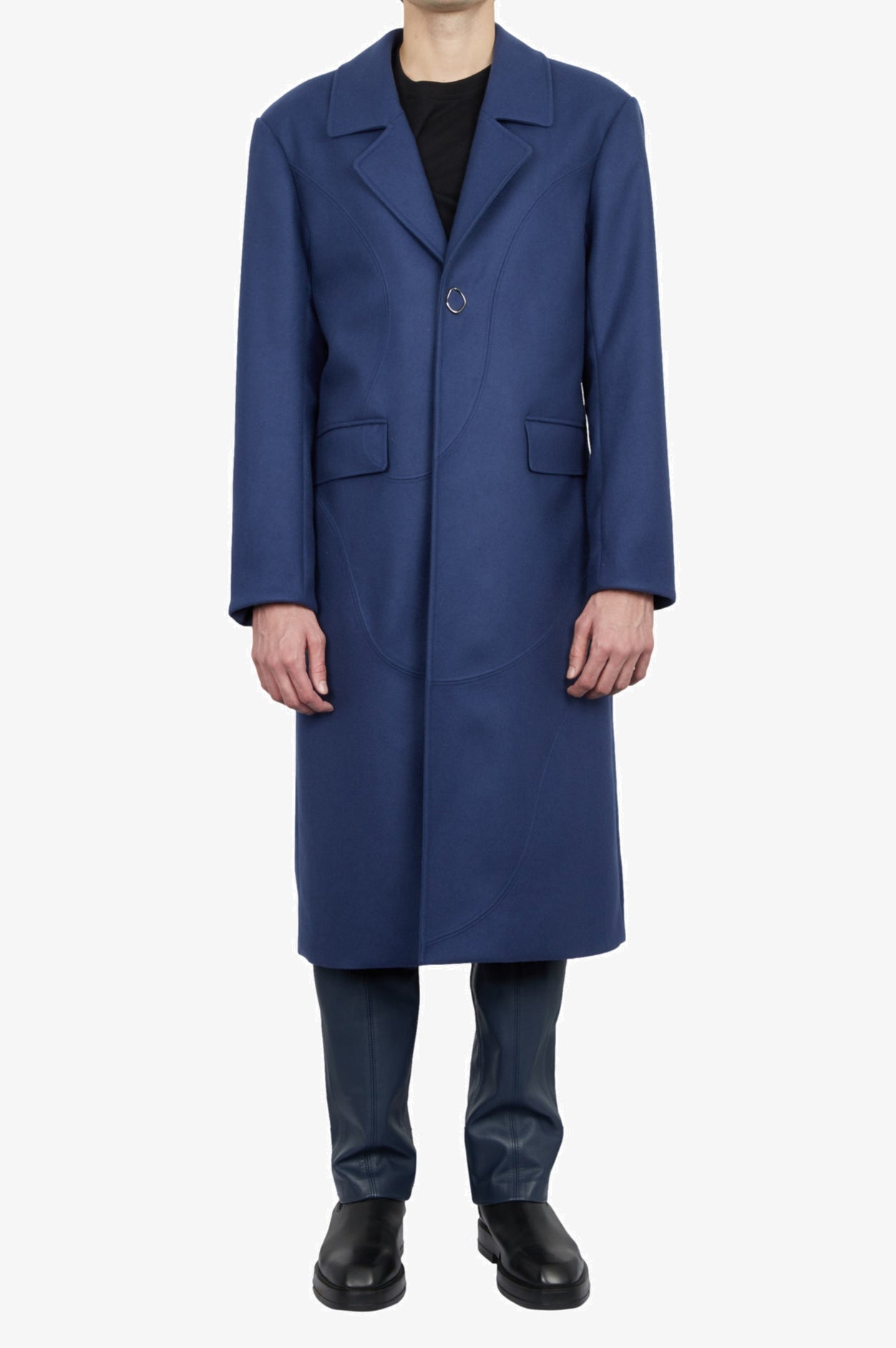 Manteau bleu sodalite en cachemire