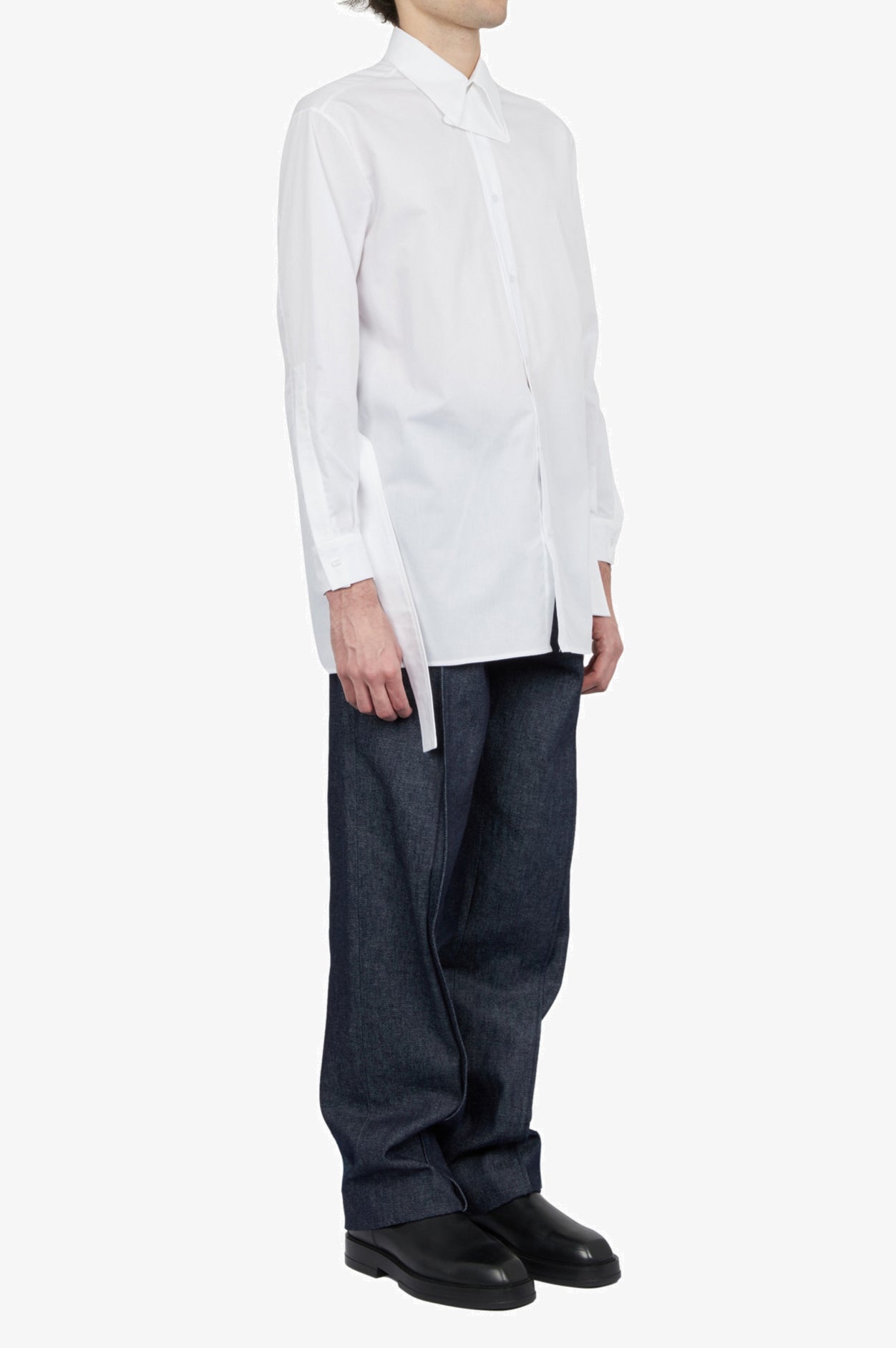 Chemise blanche avec ceinture en coton organique