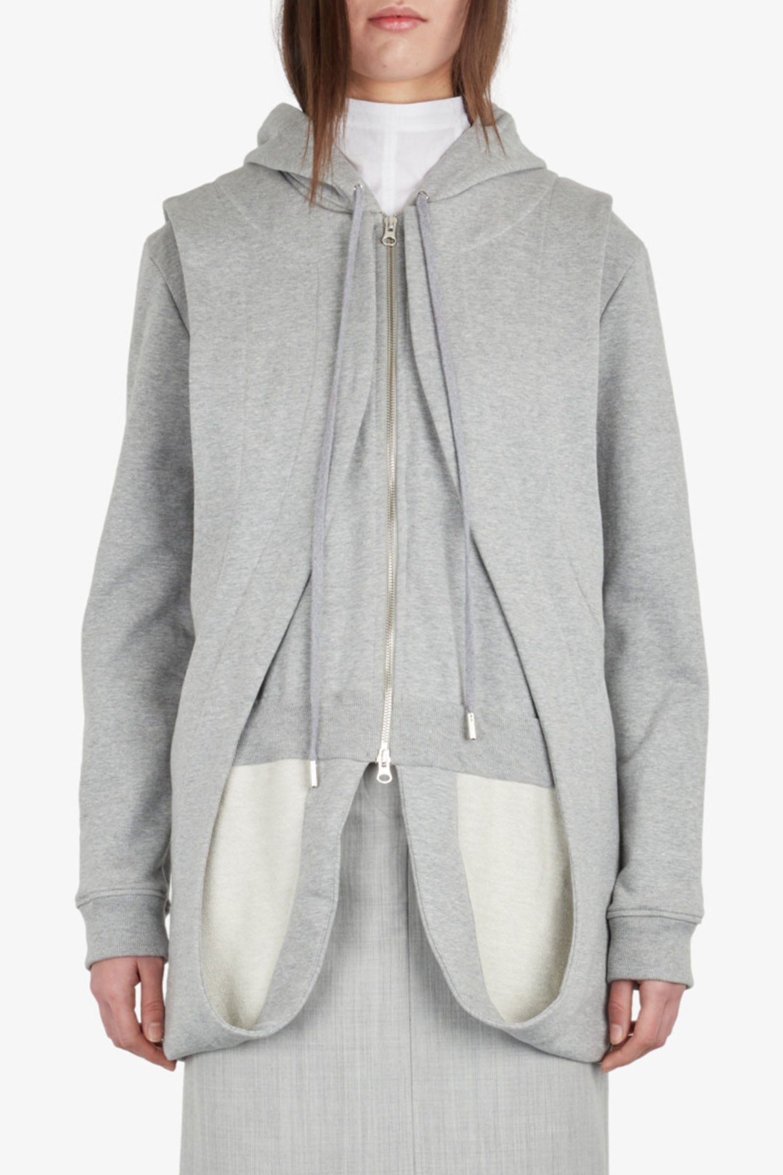 Reversed hem hoodie