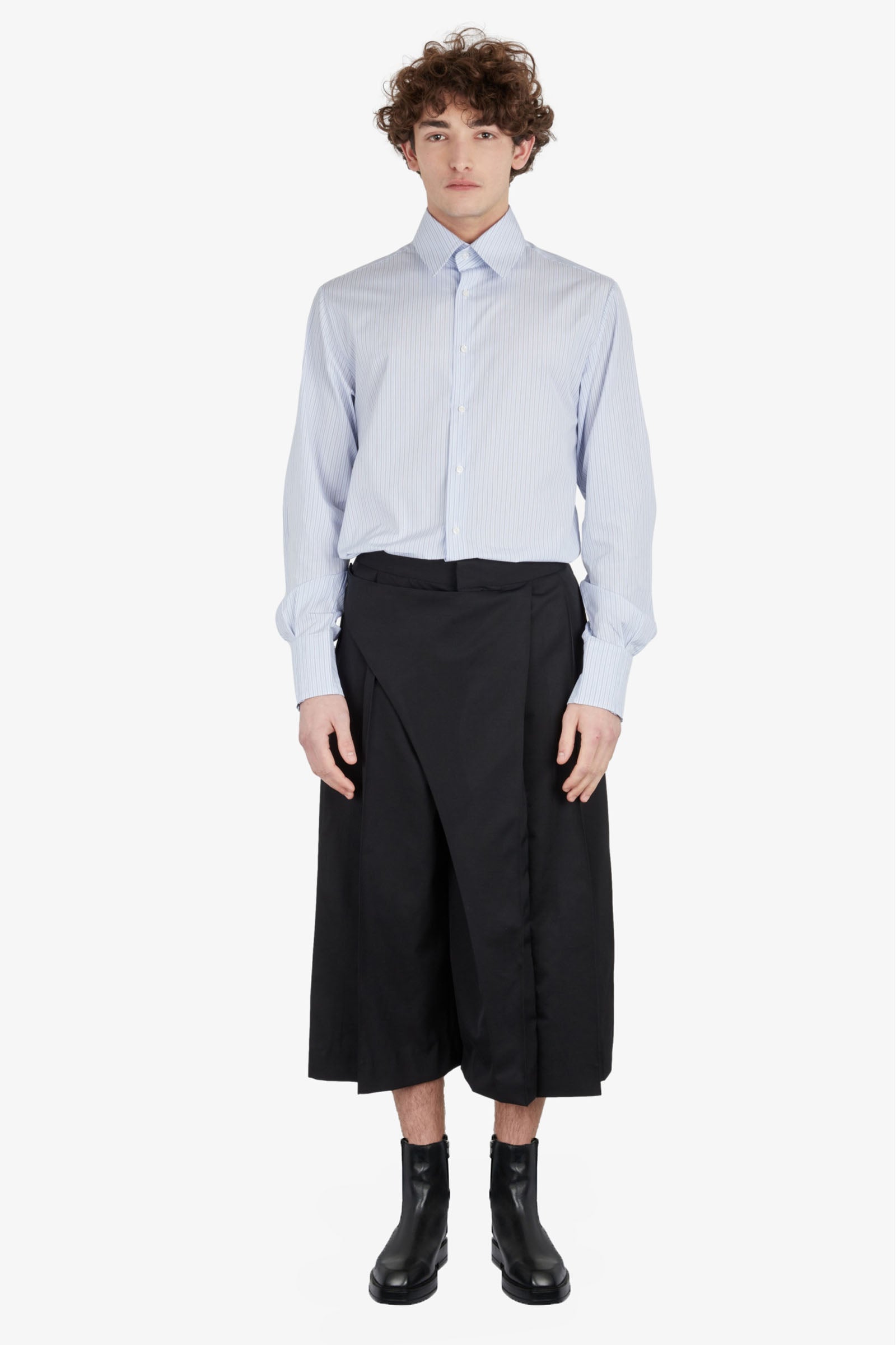 Pleated Culotte with Side Strap