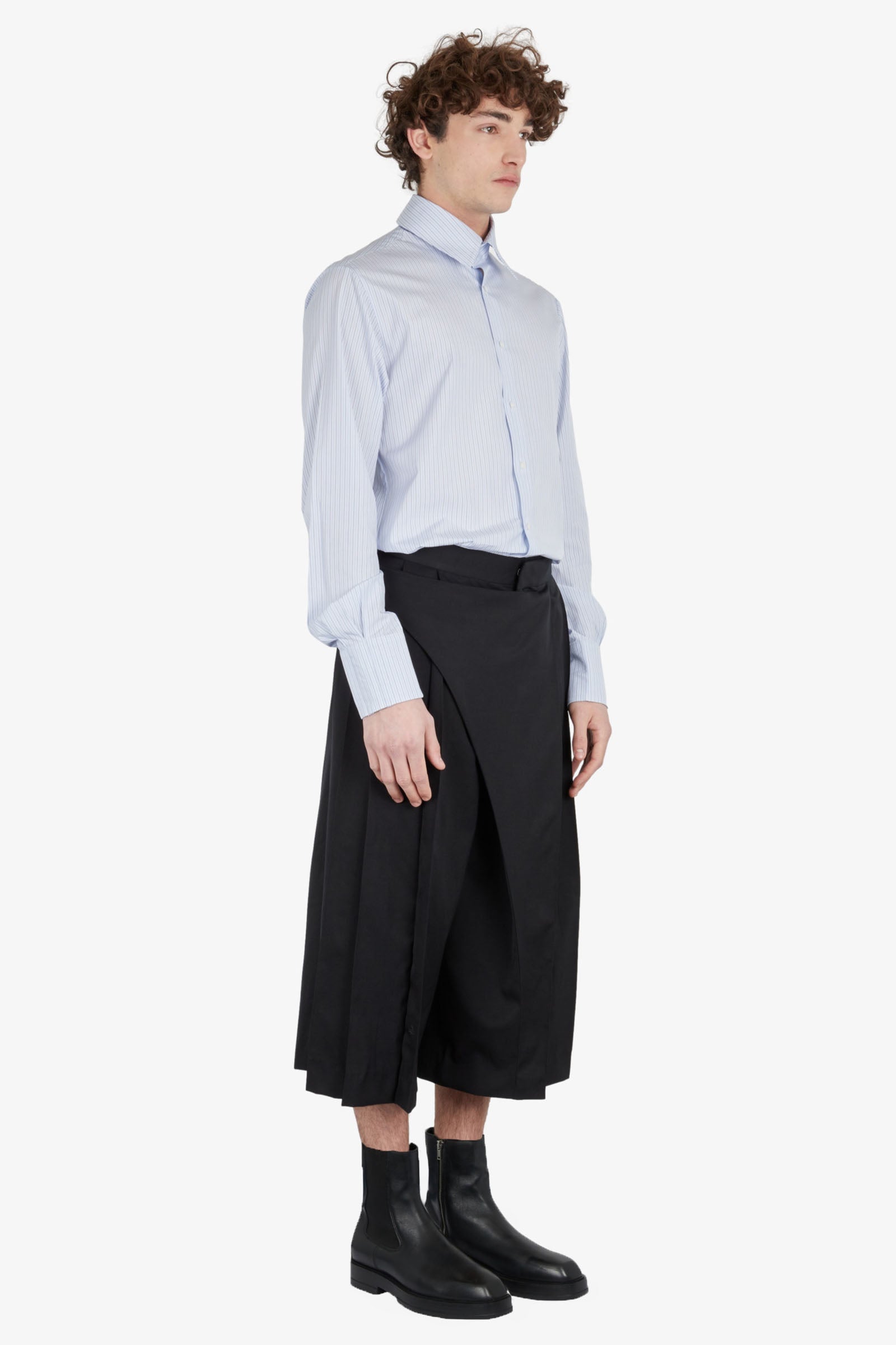 Pleated Culotte with Side Strap