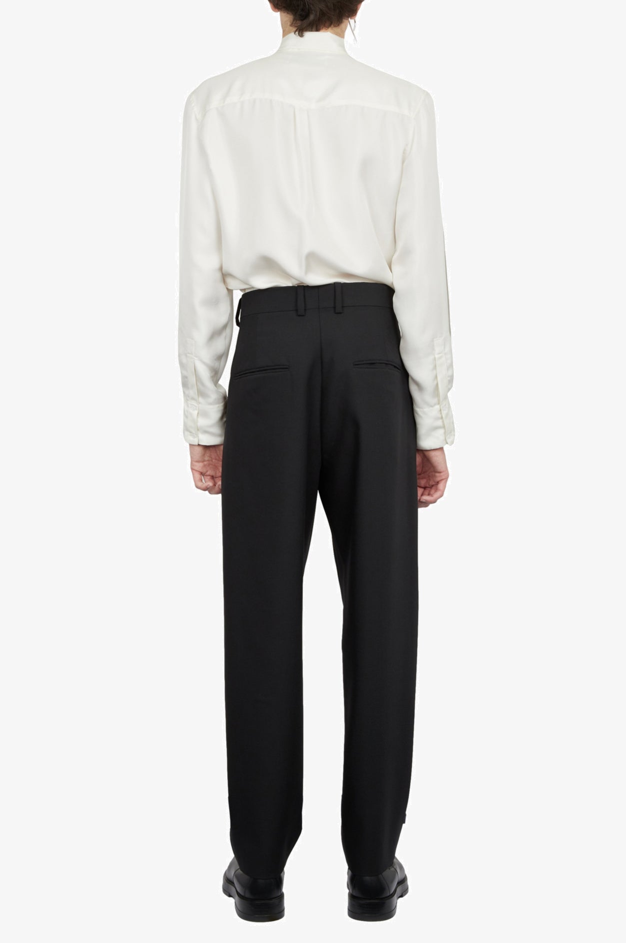 Wool Mohair Tailored Single Pleat Trousers