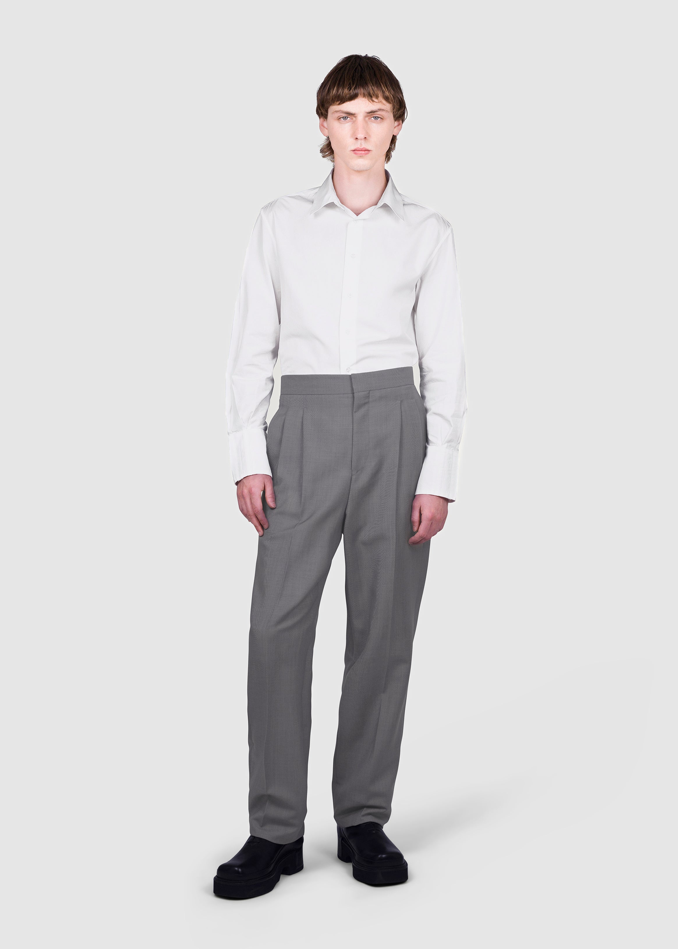 Asymmetric Tailored Wool Trousers