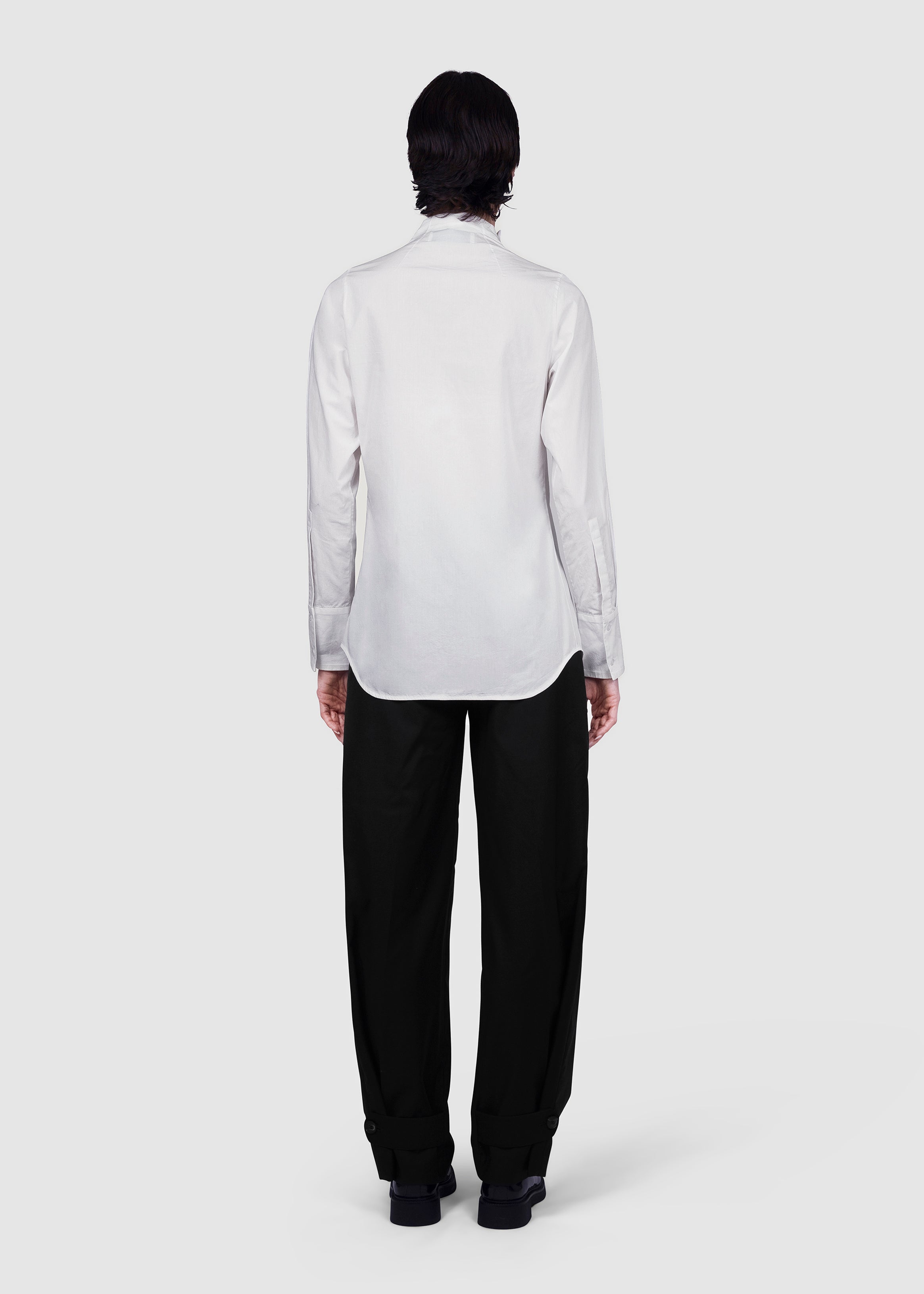 White Asymmetric Cotton Shirt