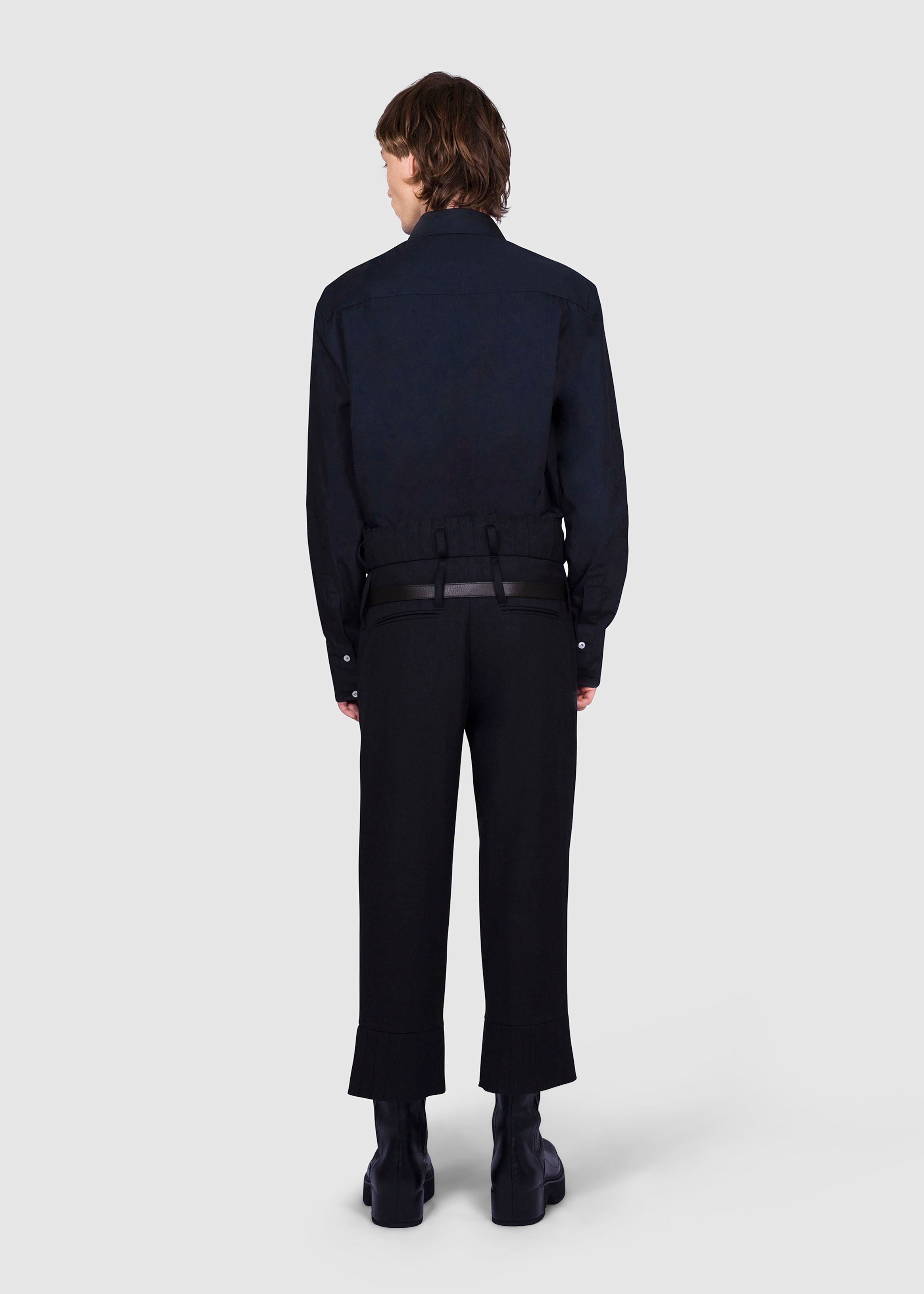 Pleated Hem Tailored Trousers
