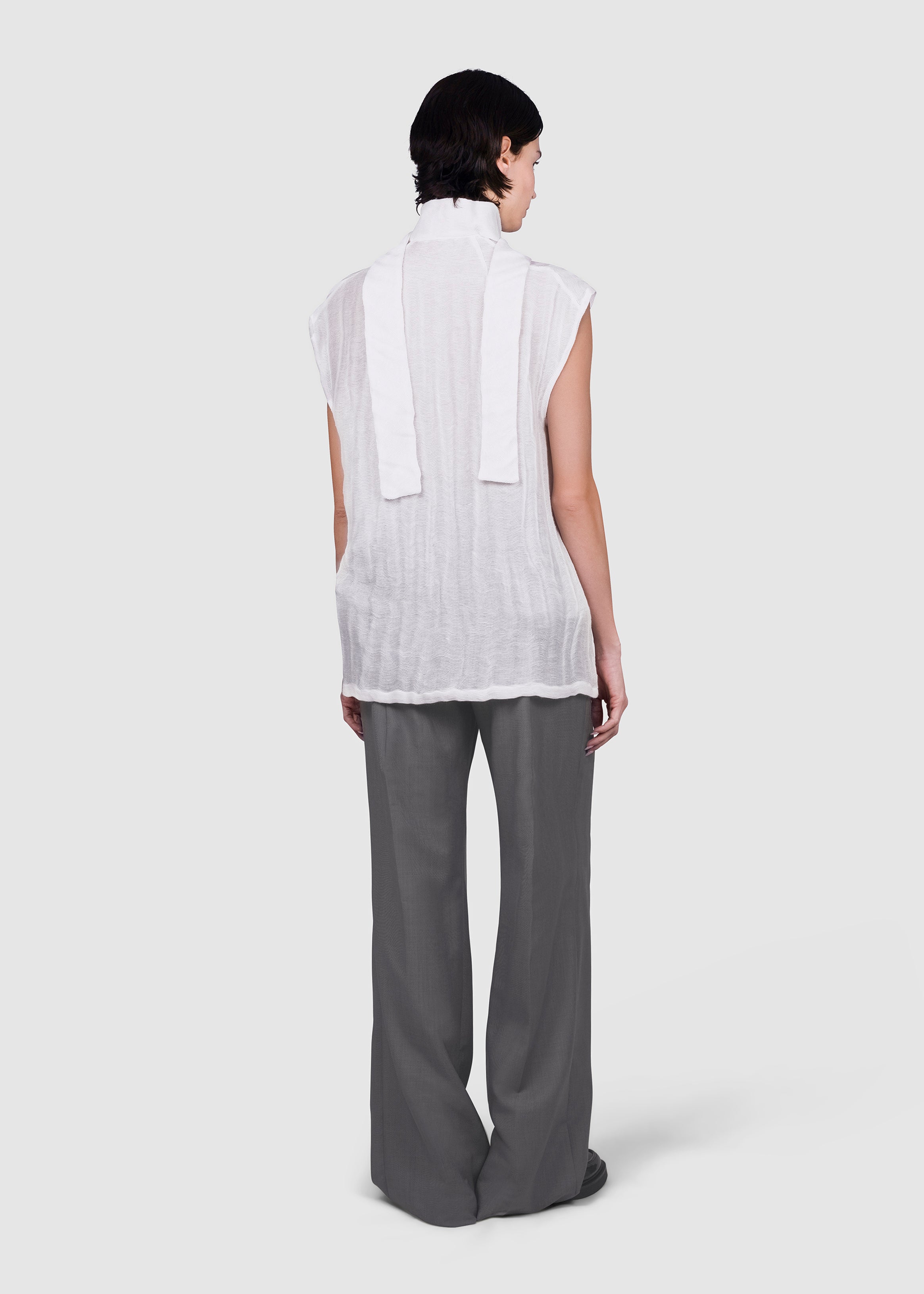Steven Passaro Draped collar top, detail view