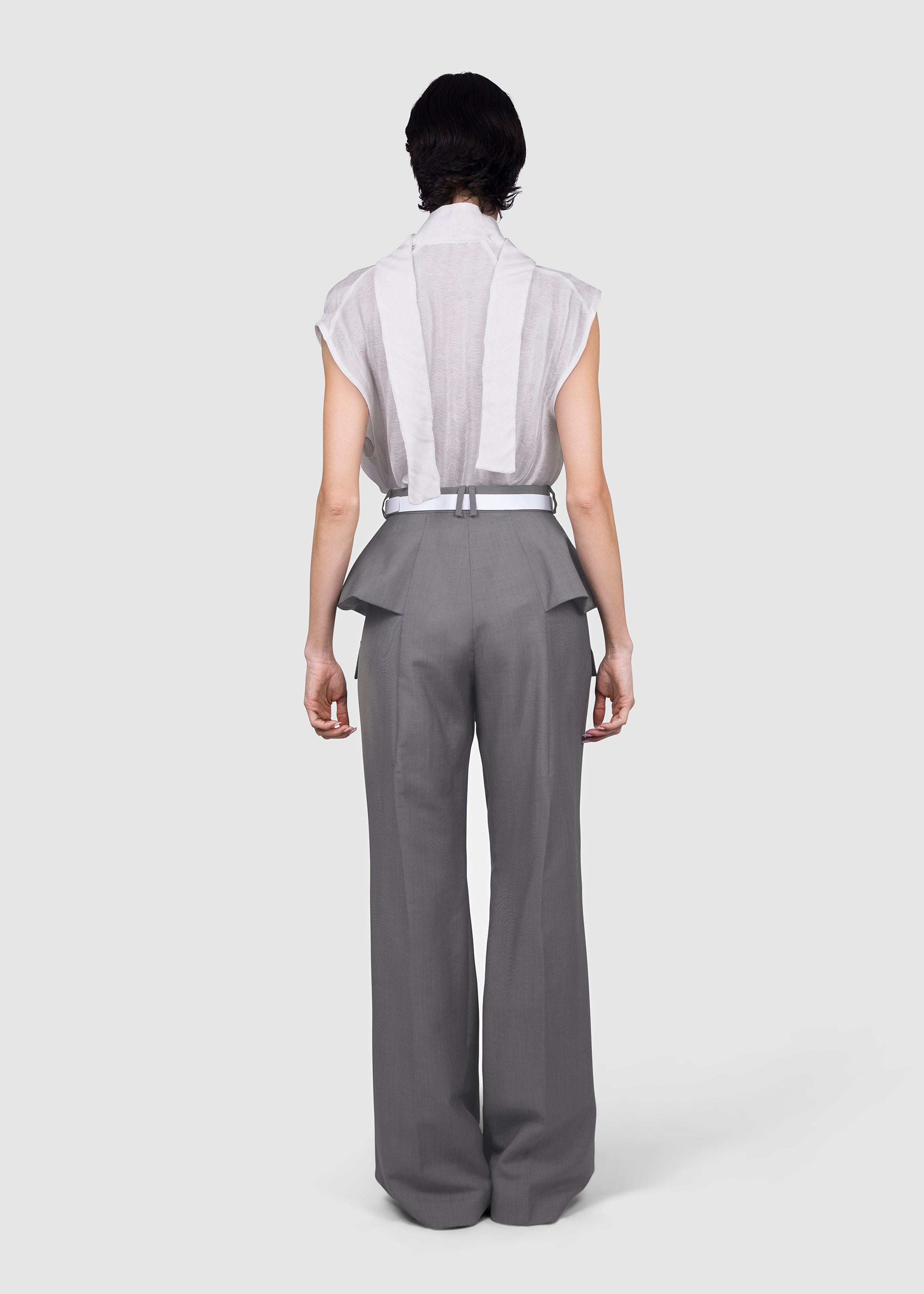 Structured Peplum Cargo Trousers