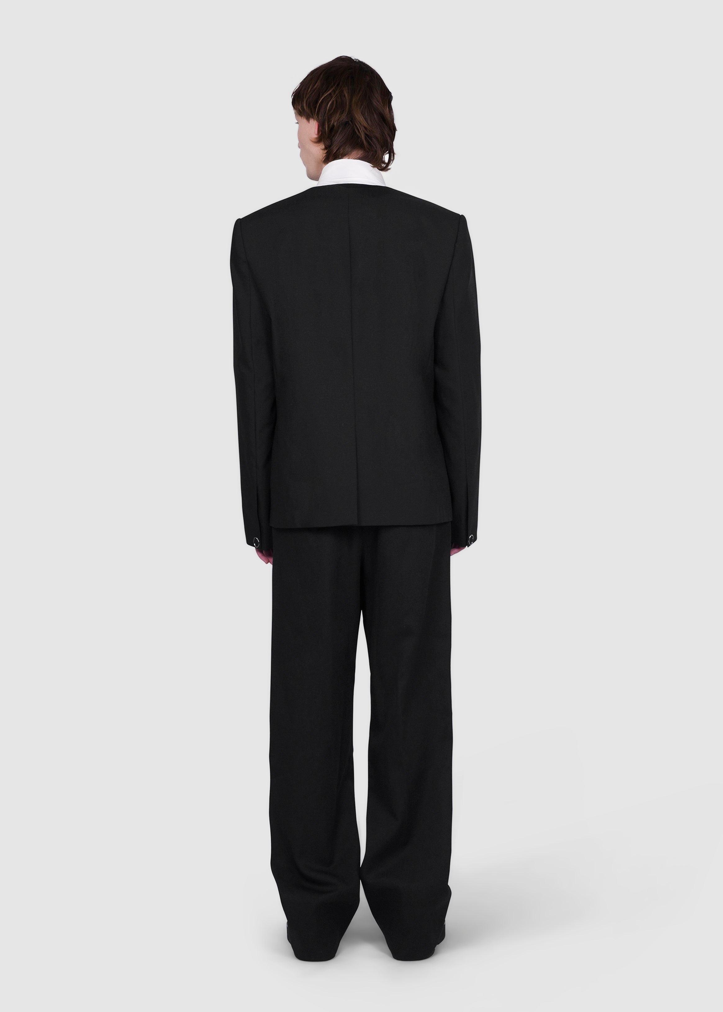 Asymmetric Black Wool Blazer