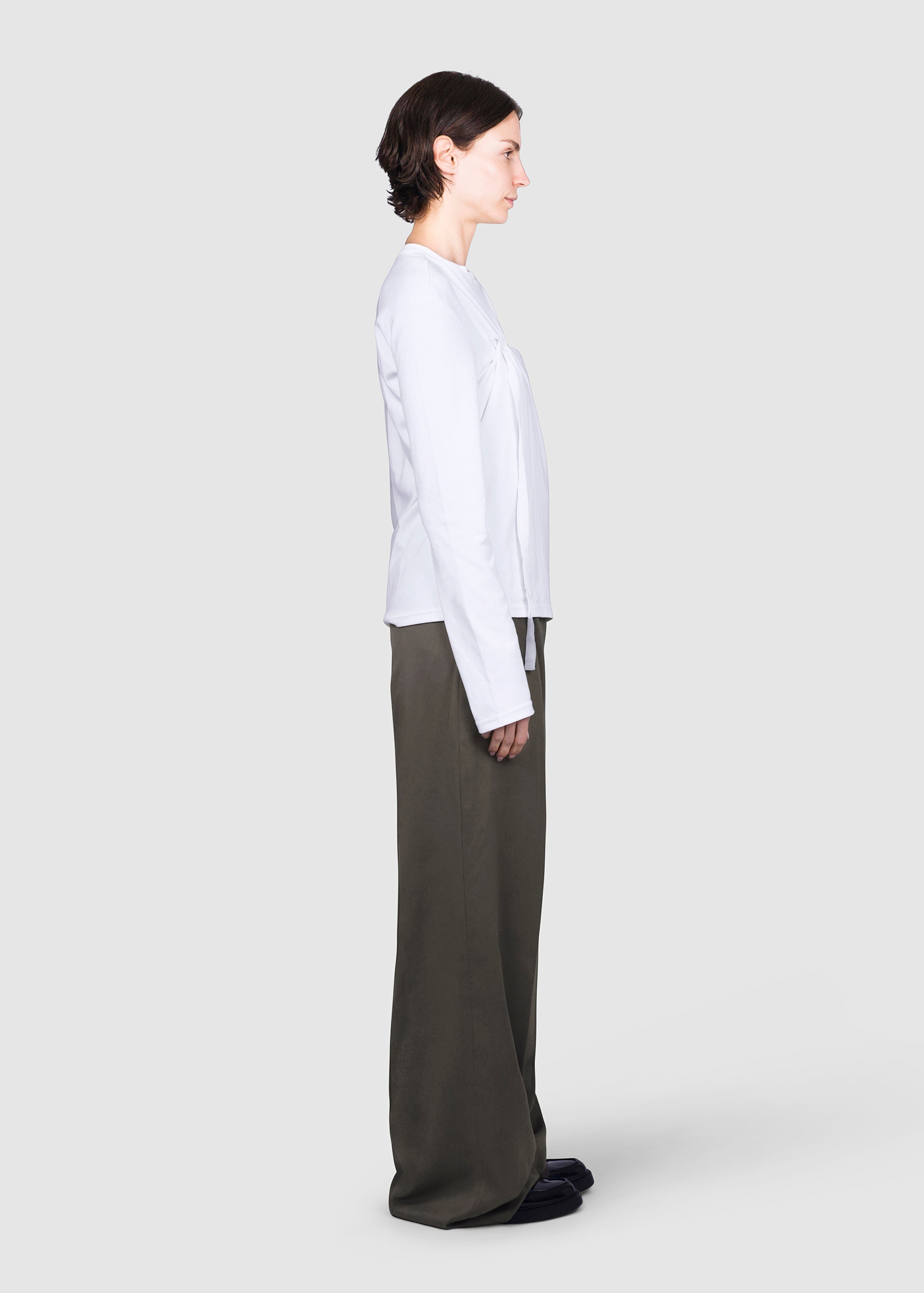 Long Sleeve Knot grosgrain T-shirt