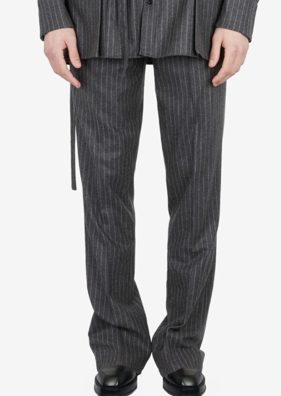 Pinstripe Strap Trousers Gray — Archive
