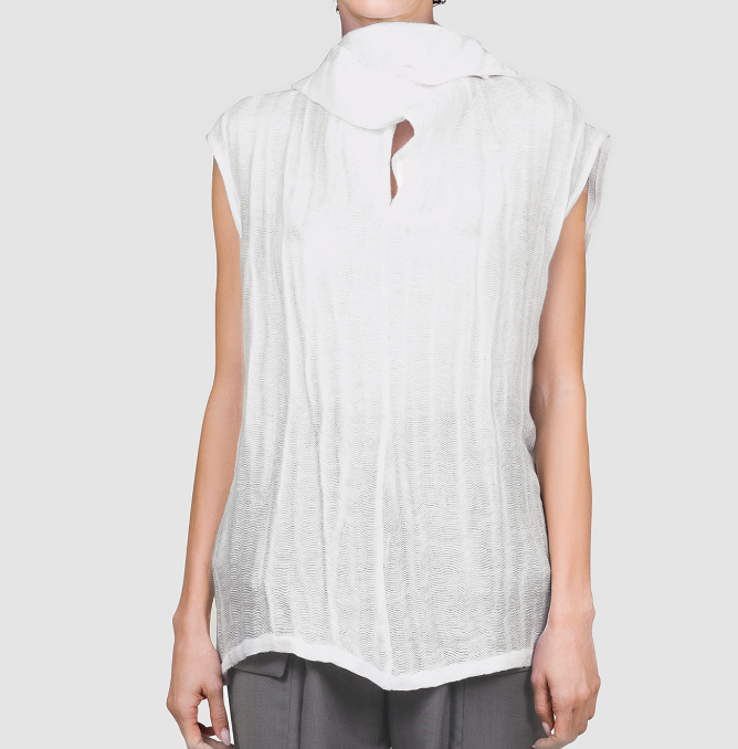 Sheer Crinkled Top White — Archive