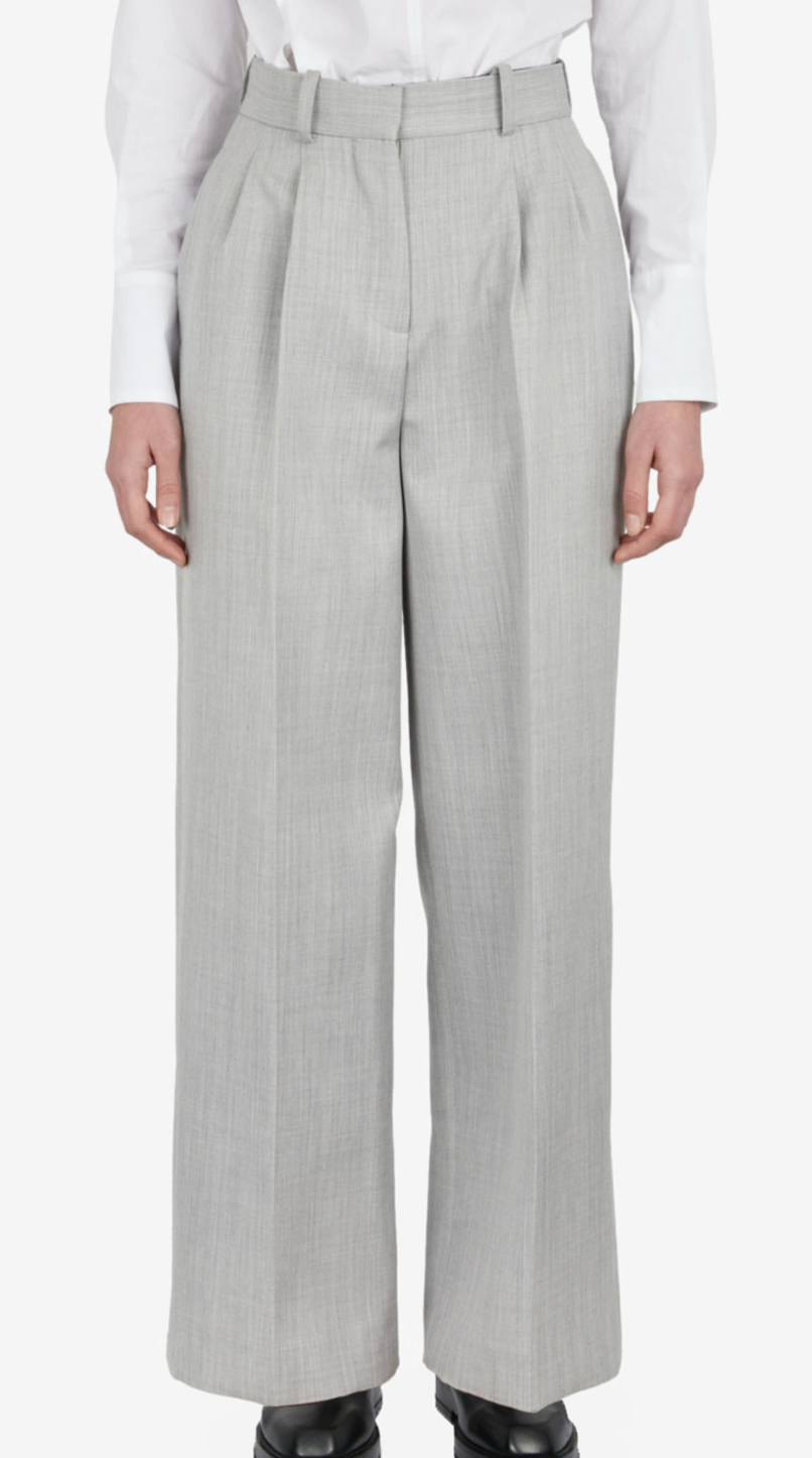 Wide Pleated Trousers Gray — Archive